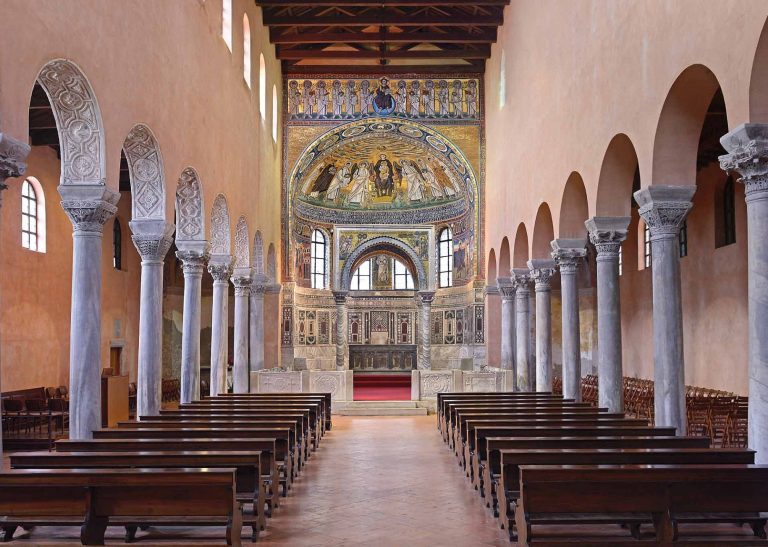 Gold mosaics inside the Euphrasian Basilica in Poreč